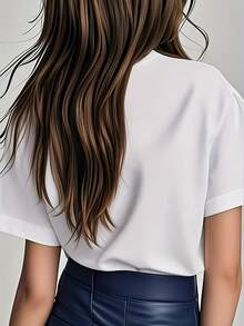 Letter Pattern Printed T-Shirt Casual Round Neck Short Sleeve Shirt Spring And Summer Casual Fashion Women'S Top T-Shirt - White - View 3