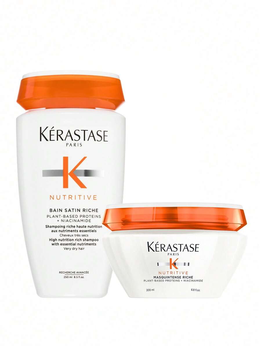 Kérastase [Bundle] Nutritive Masquintense Riche Hair Mask 200 Ml + Bain Satin Riche Shampoo 250 Ml - White - View 1