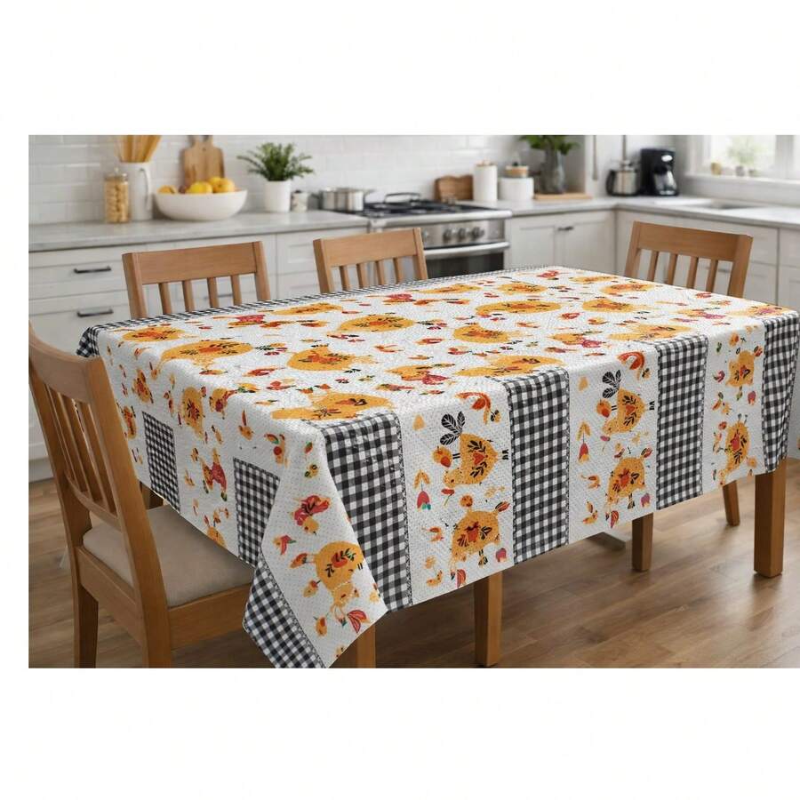 Toalha Térmica de Mesa Galinha Amarela Impermeável Antiderrapante Lavável Decoração Cozinha