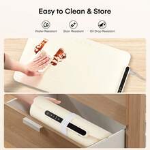 FOHERE Food Warming Mat, Fast Heating Electric Warming Tray With 3 Level Temperature, Roll-Up Food-Contact Silicone Heating Pad, 3H Auto Shut-Off, Portable Food Warmer For Parties Buffet Home, White - US A Type Plug(110-127V) - View 5