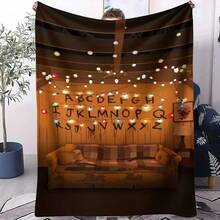 Pătură Strangers ThingS, imaginea produsului, pătură cu model S-Stranger T-Things, moale și confortabilă, acoperită cu canapea, pătură portabilă și ușoară - Multicolor - Vizualizare 7