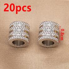 20 piezas de cuentas de malla de acero inoxidable dorado con textura y agujero grande, adecuadas para hacer collares, pulseras y joyería DIY - 20 piezas - Ver 11