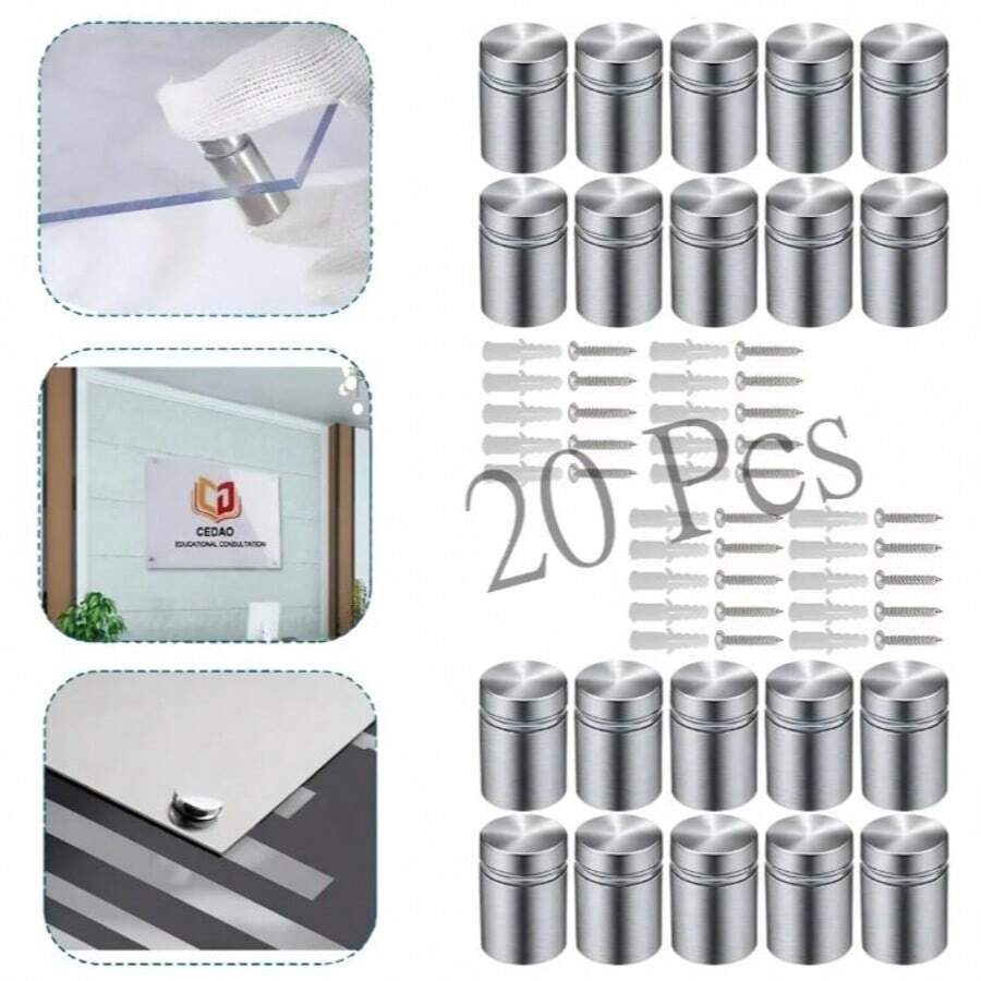 20pcs Chapetones De 19x25mm Para Montaje De Herrajes Vidrio - A - Ver 1