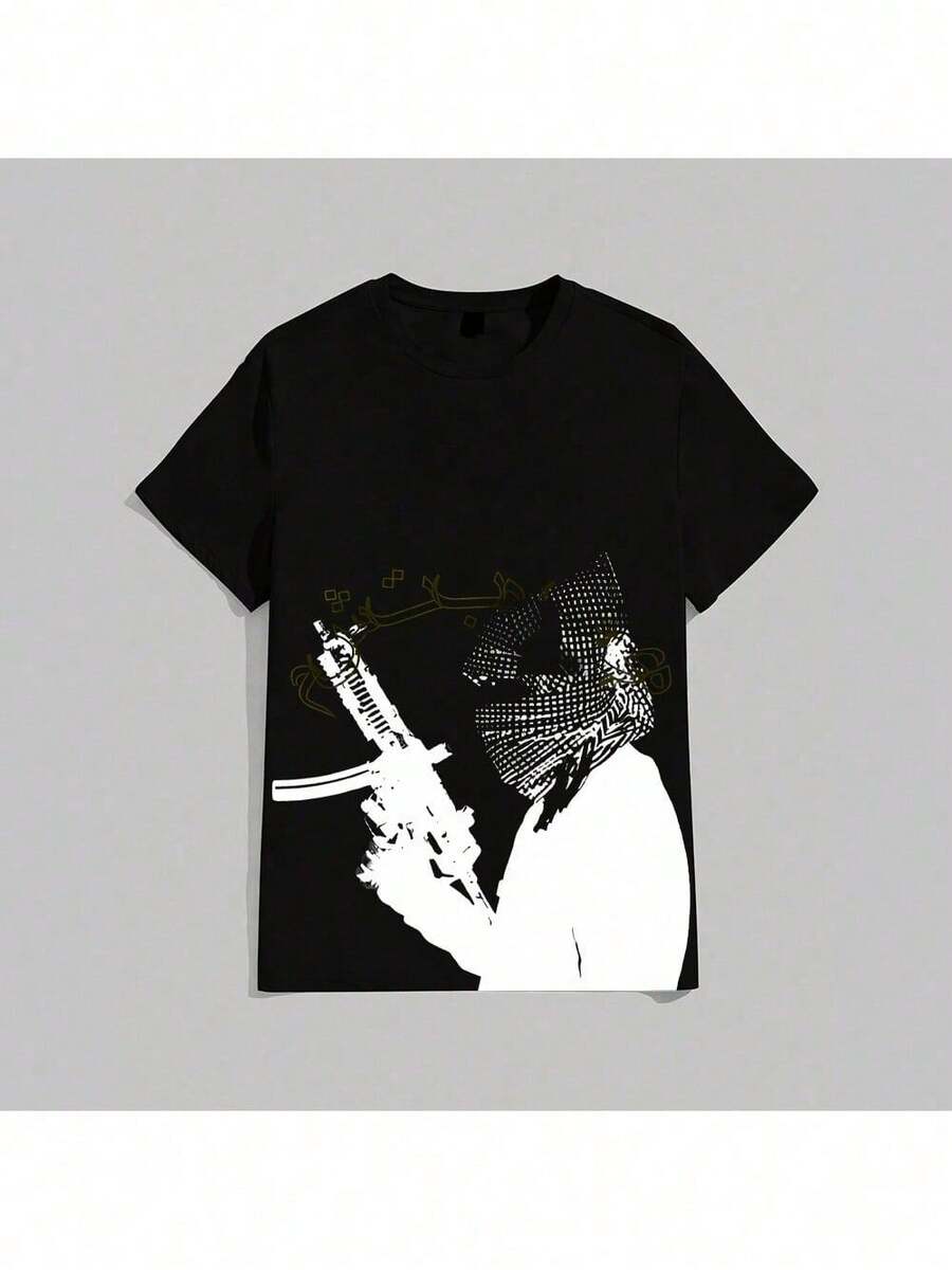 Men's T-Shirt  Fashion Streetwear - Black - View 1