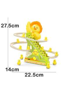 儿童玩具，小鸭滑梯，带灯光和音乐，自动爬楼梯，适合3岁及以上儿童，圆角设计，电动声光玩具，男孩女孩皆宜，造型可爱 - 彩色 - 查看 8