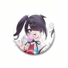 Cool Pink Needy Girl Pin de solapa Kangel Ame Chan insignia de dibujos animados hojalata broche redondo sombrero mochila accesorios regalos para fanáticos del juego T7EN - estilo-21 - Ver 5