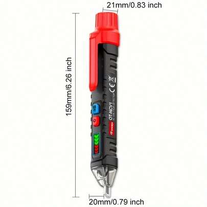 Bolígrafo comprobador de voltaje con pantalla digital inteligente: comprobador eléctrico multifuncional para pruebas de continuidad
