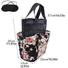 Large Capacity Floral Pattern Toiletry Organizer Bag, Foldable Design For Easy Storage And Space Saving - Multicolor - View 11