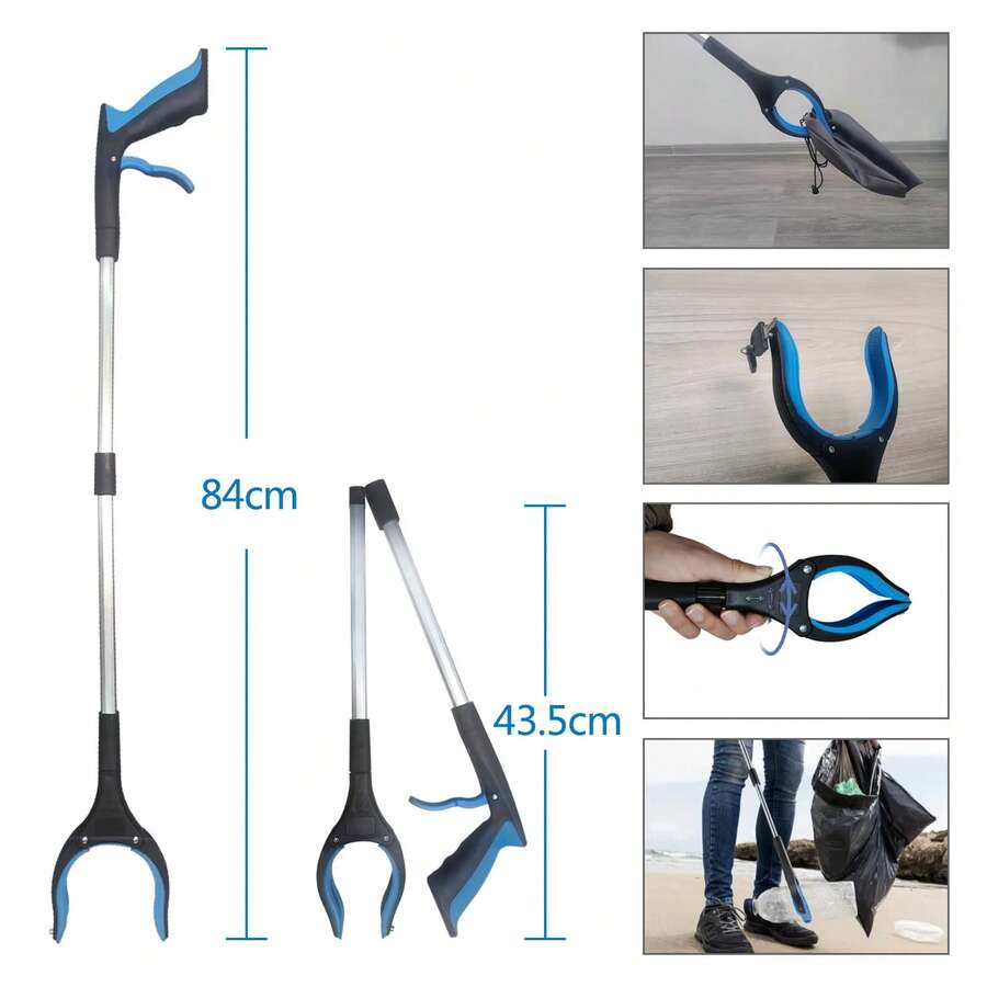Garbage Picker, Picking Tongs, Foldable Aluminum Alloy Metal Grasping Tool, Reaching Picking Tool, Outdoor Garbage Grabber, Cleaning Supplies, Cleaning Tools - B - View 1