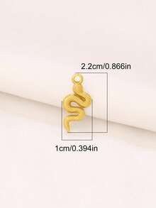 3pcs Stainless Steel Snake Pendant Findings 18K Gold Plated Charms For DIY Jewelry Making Supplies Accessories - Pendants - View 5