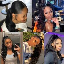 BINF Valentine's Date Look Human Hair Body Wave Ponytail With Magic Paste Warp Around Spring Flower Sea Check-In 100% Brazilian Virgin Human Hair Ponytail For Women Natural Color Valentine's Confession Look 8-24Inch Body Wave Ponytail Extension Human Hair Spring Outing Style Wrap Around Magic Paste Ponytail Clip In Spring Flower Sea Check-In Real Brazilian Virgin Human Hair Pieces Natural Black Couple Photo Shoot Style Ponytail Extension Human Hair Clip In Pony Tail Hair Extensions Early Spring Shopping Look Curly Wave Thick Natural Looking Hair Pieces Flower Sea Date Look Body Wave Human Hair Ponytail Spring Commute Style Magic Paste Warp Around Curly Human Hair Extension Valentine's Day Limited Wig - Body Wave Wrap Around Ponytail - 查看 11