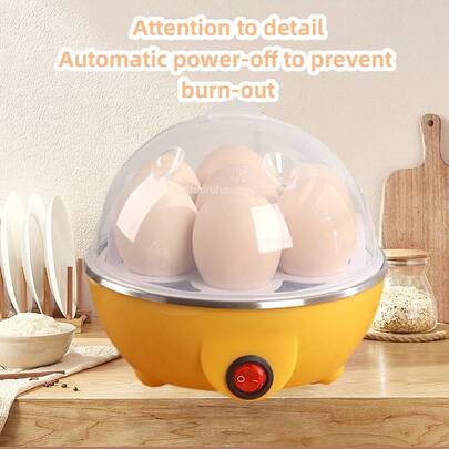 Mini Cocedor de Desayuno, Utensilios de Cocina, Práctico Cocedor de Huevos con Función de Apagado Automático Cocedor de Huevos Multifuncional y Vaporizador de Huevos(Los colores se envían al azar.)Pequeño Cocedor Automático de Huevos para el Hogar 1 Persona Vaporizador Multifuncional de Huevos, Huevos Hervidos
