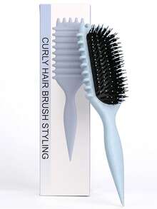 Hair brushes-EU+UK 卷发造型梳，防静电透气梳，干湿两用，按摩头皮，打造卷发造型，增加蓬松度，吹干造型 - 彩色 - 查看 14