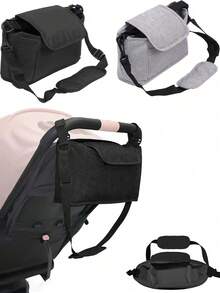 Hospital Delivery Bag,Stroller Bag,Multi-Function Diaper Bag With Detachable Shoulder Strap | Easy-Carry Baby Organizer With Multiple Compartments For Stroller & Travel | Durable Polyester, Black,Baby Essentials - Bags - View 4