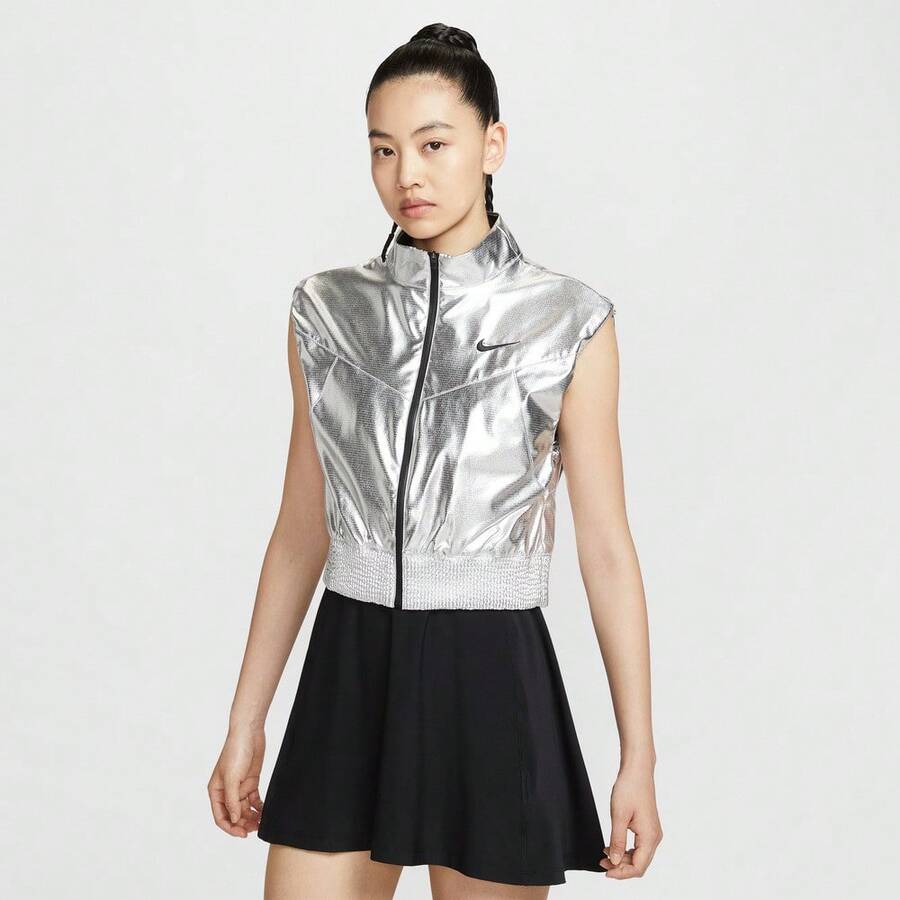 Nike 女士 AS W NCKT SLAM VEST USO 拉链运动T恤 IH1703-095 - 銀色 - 查看 1