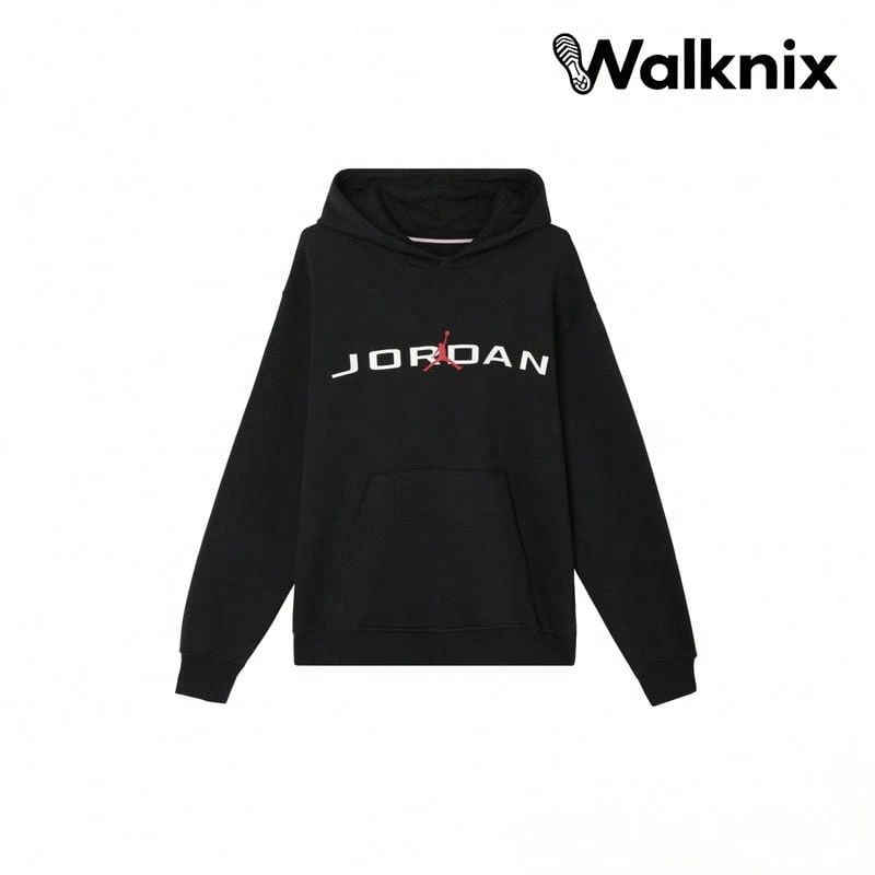 Jordan Essentials Knit Comfortable Versatile Pullover Hoodie Long Sleeve Sweatshirt Black White Hoodies Men - Multicolor - View 1