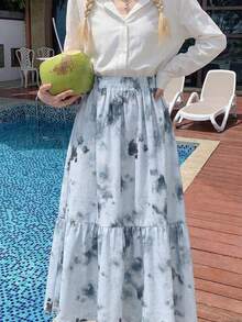 Y6Y Summer New Blue Polka Dot Skirt For Women - Blue - View 5