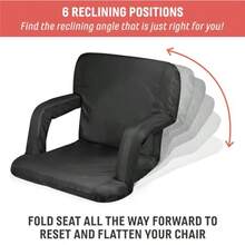 sillas de playaPICNIC TIME ONIVA - Asiento reclinable para Estadio Ventura con Soporte para el Respaldo Asiento de blanqueador Silla de Playa borgoña - Borgoa - Ver 6