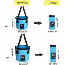 12L/20L Collapsible Folding Bucket Beach Camping Fishing Portable Bag Waterproof - Orange - View 4