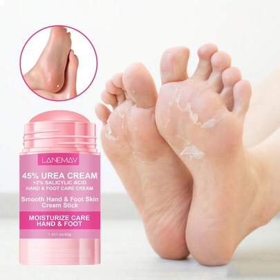 40g Urea Hand & Foot Balm, Contains Highly Moisturizing Formula, Long-Lasting Hydration, Effectively Repairs Dry, Peeling Skin, Strengthens Skin Barrier. Stick Design For Easy Application On Heels, Elbows And Other Dry Areas, For Home And Travel Use. Continuous Use Improves Rough, Dull Skin And Restores Soft, Healthy Glow.