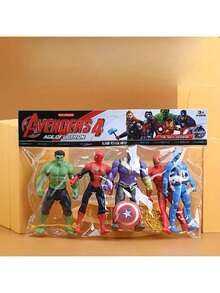 Marvel 漫威5件套超薄蜘蛛侠复仇者联盟灭霸玩偶套装 - 完美礼物之选，超级英雄系列，展示图案，小巧设计，精美玩偶，高品质玩偶，收藏品，角色收藏品，漫画爱好者（随机款式） - 彩色 - 查看 5
