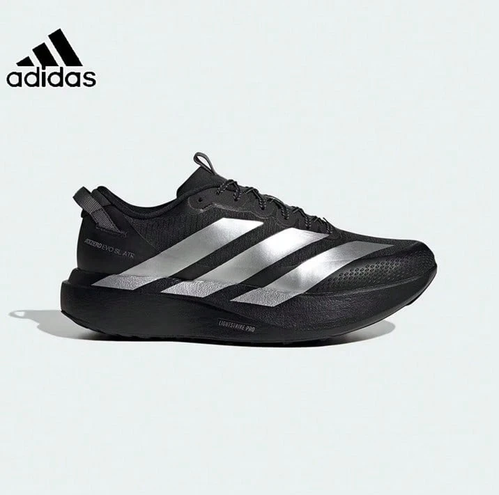 Adidas ADIZERO EVO SL競速美學馬拉松男款跑步鞋 - 黑色/銀色 - 查看 1
