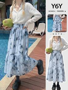 Y6Y Summer New Blue Polka Dot Skirt For Women - Blue - View 10