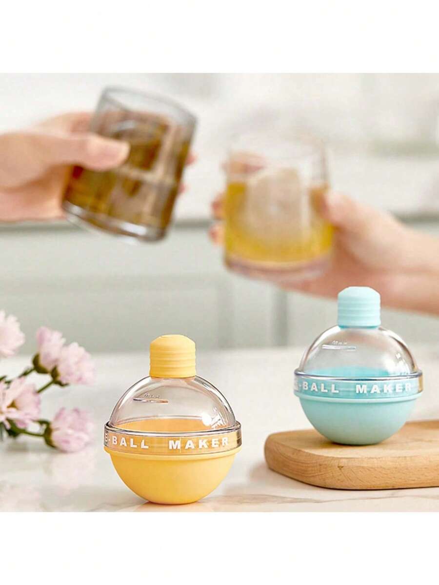 1pc Silicone Ice Ball Mold, Suitable For Whiskey Ice Cubes, Bubble Tea, Beverages, Heat Resistant, Easy Release, Reusable Ice Ball Maker, Juice & Milk Freeze Tray, Back To School Gift - Multicolor - View 1