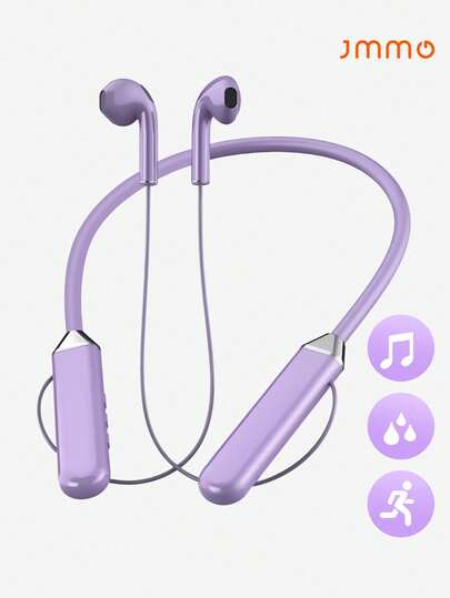 JMMO سماعات رأس لاسلكية بحزام الرقبة 5.3 مع شاشة رقمية، وقت انتظار طويل، وخفض الضوضاء استريو، سماعات رياضية