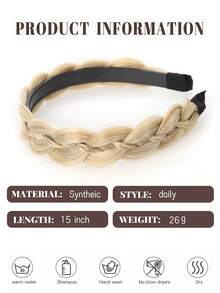 Synthetic Wig, Fishbone Braid Headband, Women's High Crown Updo, Handmade Braided Hair, Integrated Headband Wig - Multicolor - View 5