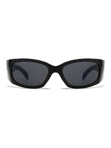 1 Pair Unisex Wrap-Around Futuristic Glasses, Y2K Style, Suitable For Rave Parties, Outdoor Travel, Street Photography, Music Festivals, Carnivals, Creative Fashion Accessories - Black - View 3