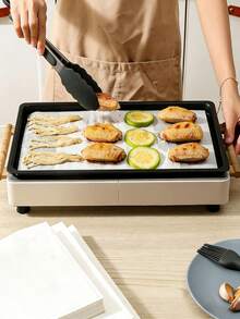 50/100片装矩形硅胶烘焙纸 - 羊皮纸，30*25厘米/40*30厘米（多种尺寸可选，可选配硅胶隔热手套）预切不粘吸油纸，适用于厨房/餐厅/派对烘焙、烤、煎、食物储存和蒸煮 - 未漂白，适用于大多数烤盘、烤箱、空气炸锅、烤架、铁板烧、烘焙甜点、蒸煮、分隔冷冻肉类、包裹食材 - 彩色 - 查看 5