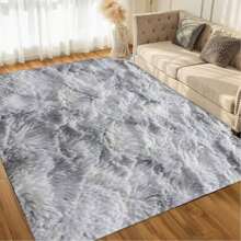 Thảm lông xù màu xám nhạt nhuộm tie-dye sang trọng, 1 tấm, thích hợp trang trí phòng khách, phòng bếp, phòng ngủ, phòng tắm. - Nhiều màu - Xem 12