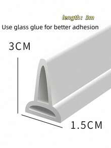 1 Roll Silicone Shower Door Sweep - Easy To Install Wet And Dry Separation Barrier, No Power Needed, White Bathroom Flood Barrier - White - View 15