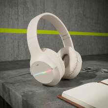 Gerripuer 主动降噪无线耳机，包耳式，可伸缩和折叠设计，带 USB-C 充电，适合作为新年/情人节手机礼物 - 杏色 - 查看 12