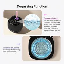 2-In-1 Ultrasonic Cleaner Machine For Nail Tools, Jewelry, Rings, Watch Strap With UV Sterilization, 48KHz, 6oz SUS304 Stainless Steel Tank Nail Tool Sterilizer For Nail Bit, Nail Brush And Nail Cutter - Black - View 3
