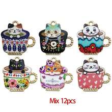 1pack Enamel Cat Charms Alloy Enamel Pendants Cute Animal Pendants Lovely Cute Kitty Charm For Bracelet DIY Necklace Earrings Keychain Dangle Craft Jewelry Making - Multicolor - View 11