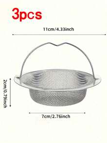1/2/3 st mögelskyddande avloppskorg i rostfritt stål med handtag, mångsidig avloppskorg för kök, frukt och grönsaker - Visa 13