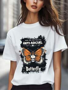 Camisetas de algodón 100% 180G para mujeres con diseño liso de Argentina y estampados de guanacos y estancias para viajar a Argentina - [Blanco] - Ver 1