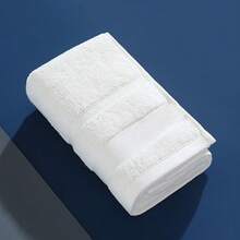 3pcs/Set Dopamine Color Cotton Towel Set - 2 Hand Towels (35x73cm/13.78*28.74in) & 1 Bath Towel (70x140cm/27.56*55.12in), 32 Thread Count, Highly Absorbent & Quick Dry, Bathroom Gym Spa - White - View 2