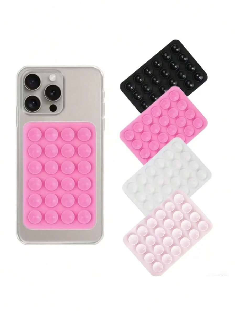 4pcs Silicone Grip Phone Holder Set, Compatible With All Phones: Adhesive Phone Grip For Selfie And Video, Suitable For Shower And Wall Mount Holder, Gift For Friends, Halloween Gift