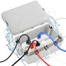 Outdoor Electric Box 32 X 22 X 13 Cm, Cover For Outlet, Extension Cord, Timer & Power Strip Protection For Garden, Patio & Holiday Lights - Grey - View 1