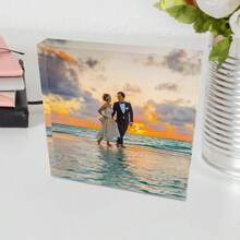 Bingkai Foto Pasangan Akrilik Prisma Kustom, Potret Cat Air, Potret Kristal 3D, Hadiah Ulang Tahun Pernikahan, Bingkai Mengapung, Dekorasi Rumah - MultiWarna - View 3