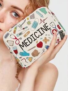 New Ouchie Pouch Storage Bag - Medical Bag, Toiletry Bag, Travel Essential, Colorful Design Suitable For Medicine, Cosmetics And Travel Supplies, Personal Care Organizer, Portable Medical Storage Bag, Can Store Medicine And Medical Supplies - Multicolor - View 4