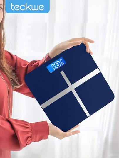 Teckwe 体重秤，高精度数字浴室体重秤，人体数字称重机，高清显示屏和 USB 充电，智能开关机体重秤