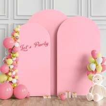 1/3pcs 5.9ft/6.56ft/7.2ft Beige Wedding Arch Backdrop, Polyester Arch Canopy Fabric For Birthday Party Wedding Arch Decor (Arch Not Included, Only Fabric Background), Suitable For Wedding, Birthday, Anniversary, Graduation Ceremony And Party Decoration, Multipurpose Arch Cover | Modern Arch Cover | Fabric, Wedding Decor - Pink - View 4