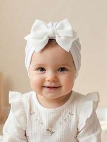 2pcs Cute Pink Bowknot Baby Hat Set, Suitable For Daily Wear All Seasons - Multicolor - View 5