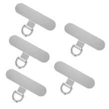 合金挂绳垫片 2/5/10个装 通用金属手机挂绳垫片 超薄手机挂绳夹子吊坠贴纸 生日礼物 - 橢圓銀 - 查看 6