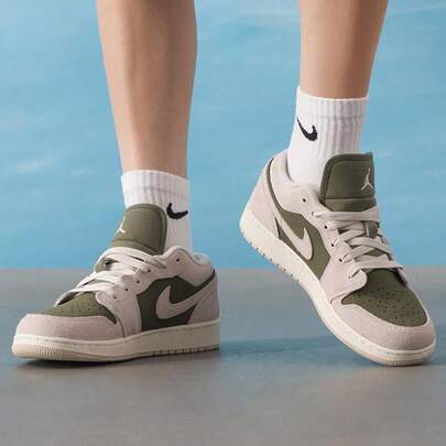  Air Jordan 1 Low SE (GS) Basketball Shoes, Cushioned, Youth Daily Training & Running Sports Shoes, HV4396-201