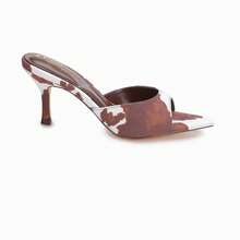 Sexy Women's High Heels, Pointed Toe And Stiletto Heel, Featuring A Cow Print Pattern And Colorful Fabrics, Perfect For Spring And Summer Parties, Valentine's Day, Weddings, And Social Events. - Bò nâu - Xem 2